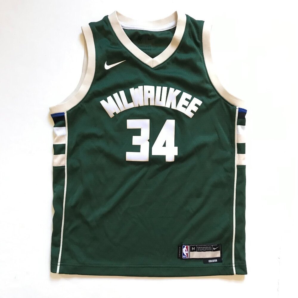 Nike Milwaukee Bucks Giannis Antetokounmpo Swingman Jersey Boys Medium #34 NBA